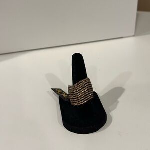 nOir Jewelry Gunmetal - Brown Pave Ring